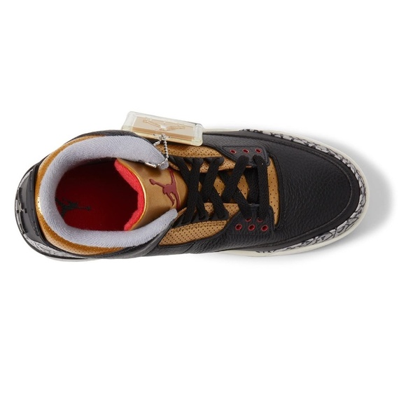 [CK9246-067] Air Jordan 3 Retro Mid Black Gold Cement Women's Size 9 W / 7.5 M - Picture 4 of 16